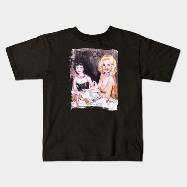 Sophia Loren and Jayne Mansfield Kids T-Shirt by Kenny Routt